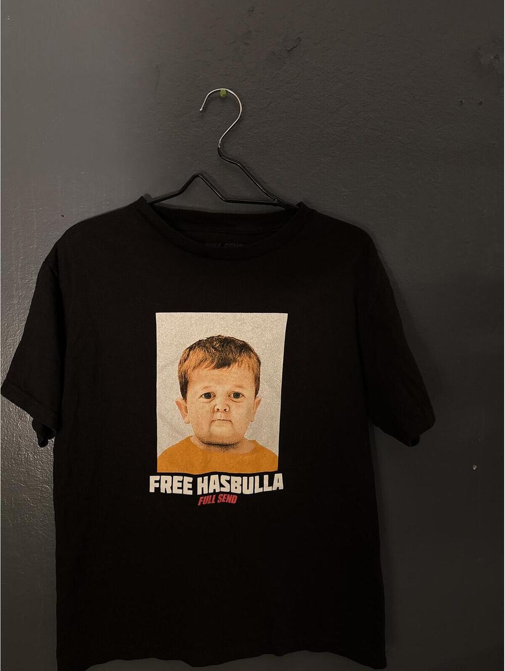Full Send Free Hasbulla Black Graphic T-Shirt Medium